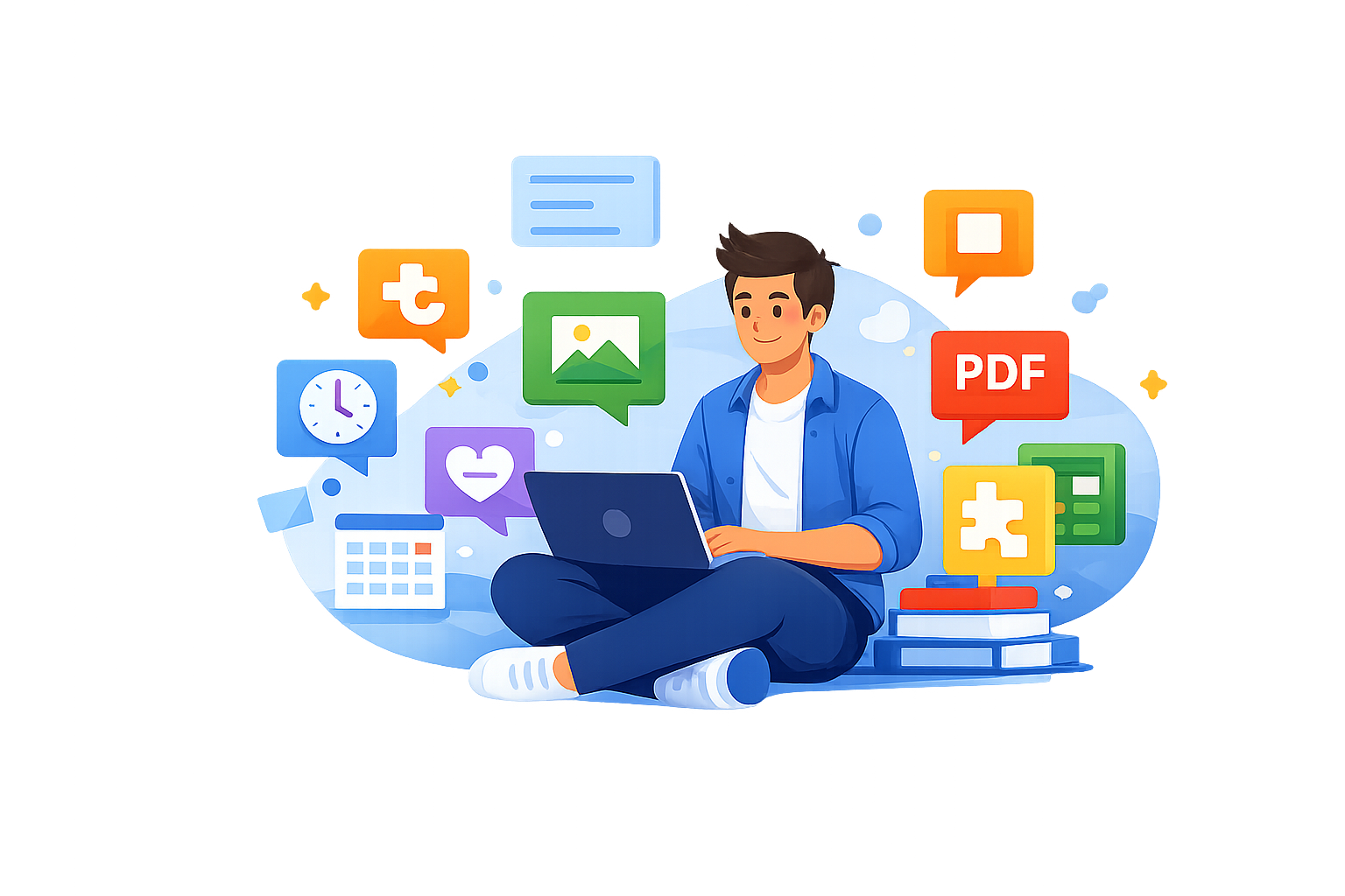 Person using laptop with digital tools - Dozotools